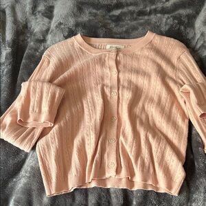 Jessica Simpson Light Pink Button-Up Cardigan